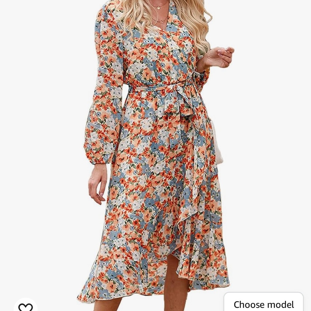 PRETTYGARDEN Women’s Floral Print Boho Dress, Large